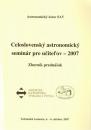 Celoslovenský astronomický seminár pre učiteľov - 2007